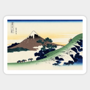 Mt. Fuji, Vintage Woodblock Print Sticker